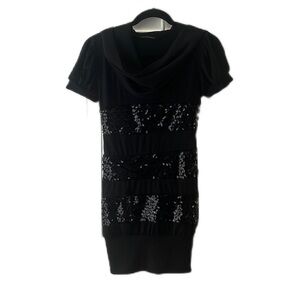 Exrlosion Black Squinted Mini Dress